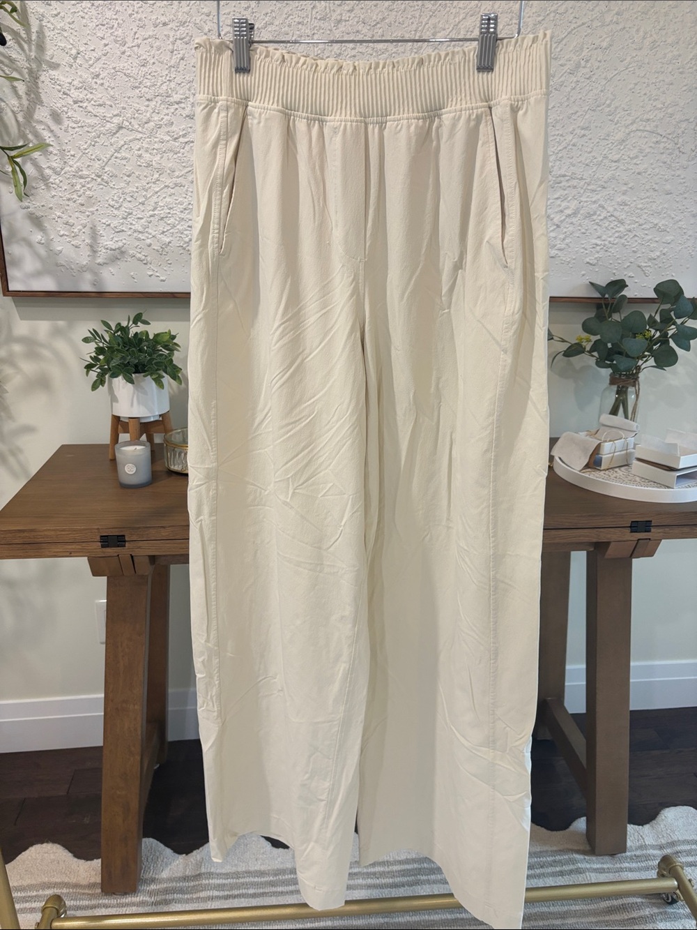 lululemon athletica Cream Wide-Leg Pull-On Track Pants